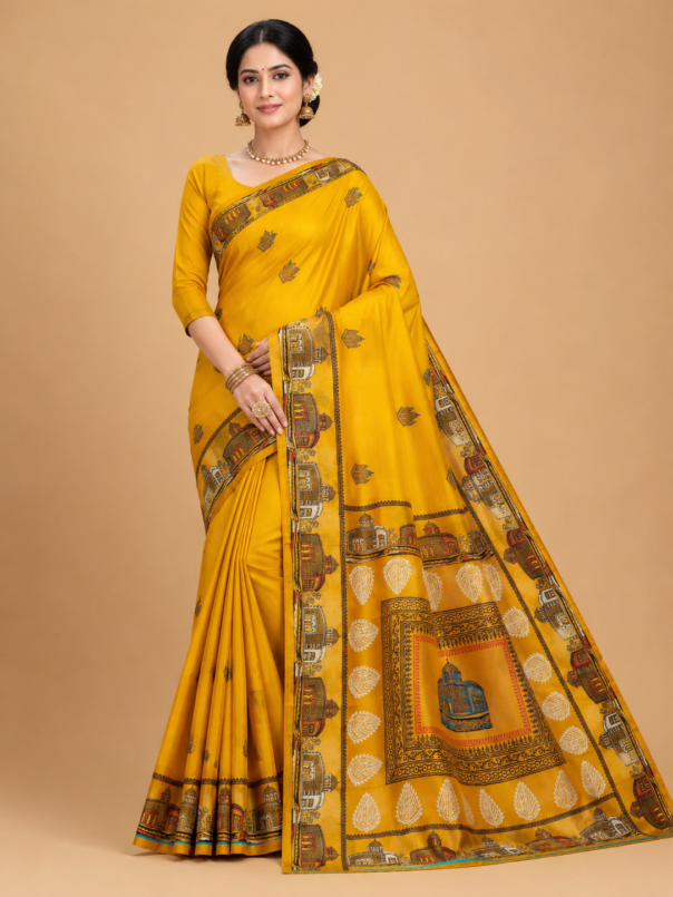 Heritage Temple Art Silk Saree